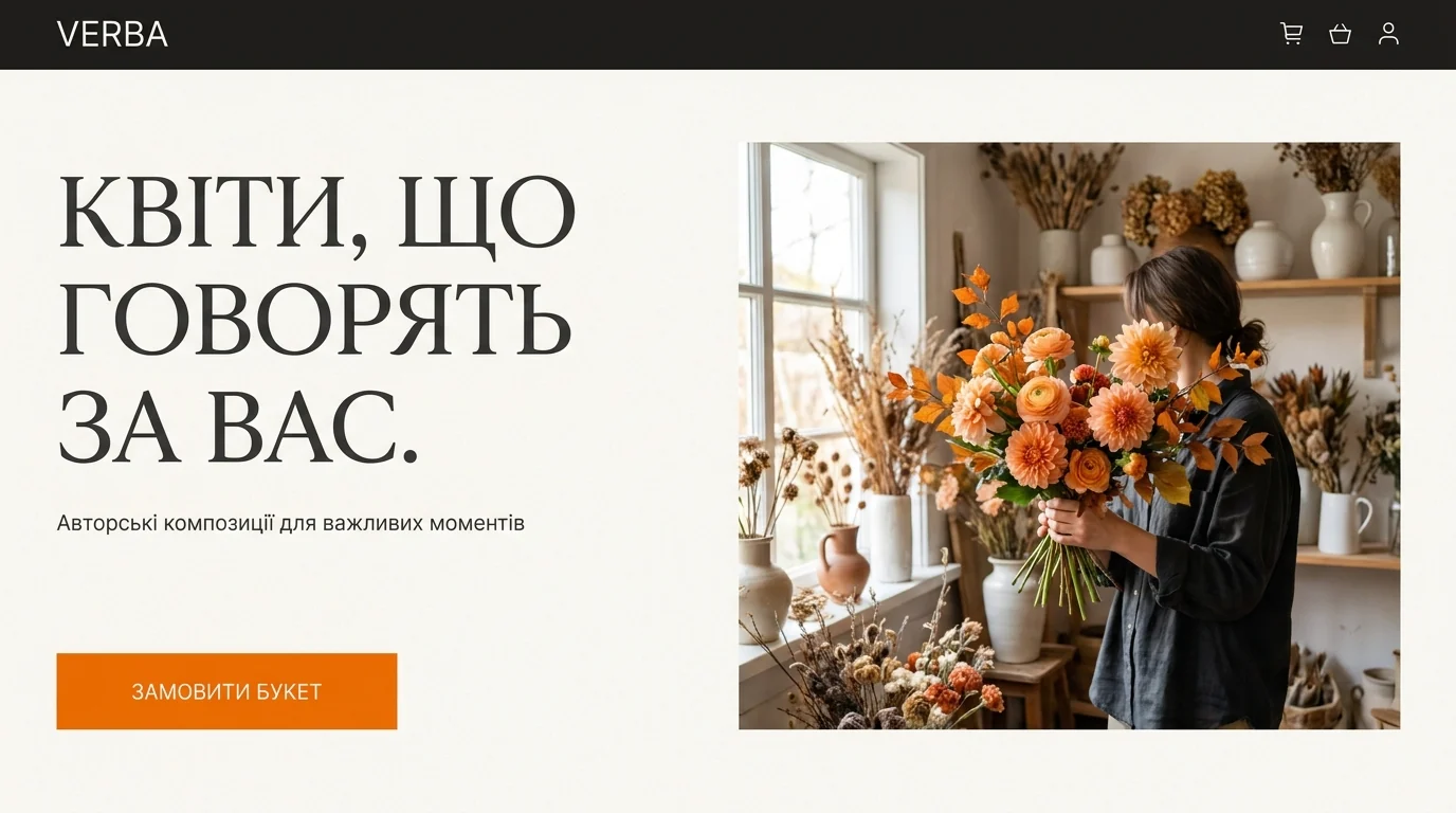 Screenshot of the updated VERBA website with its new hero photo